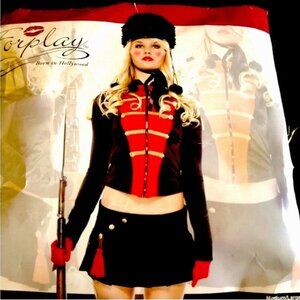 Sexy Nutcracker Toy Soldier Costume Jacket and Furry Hat